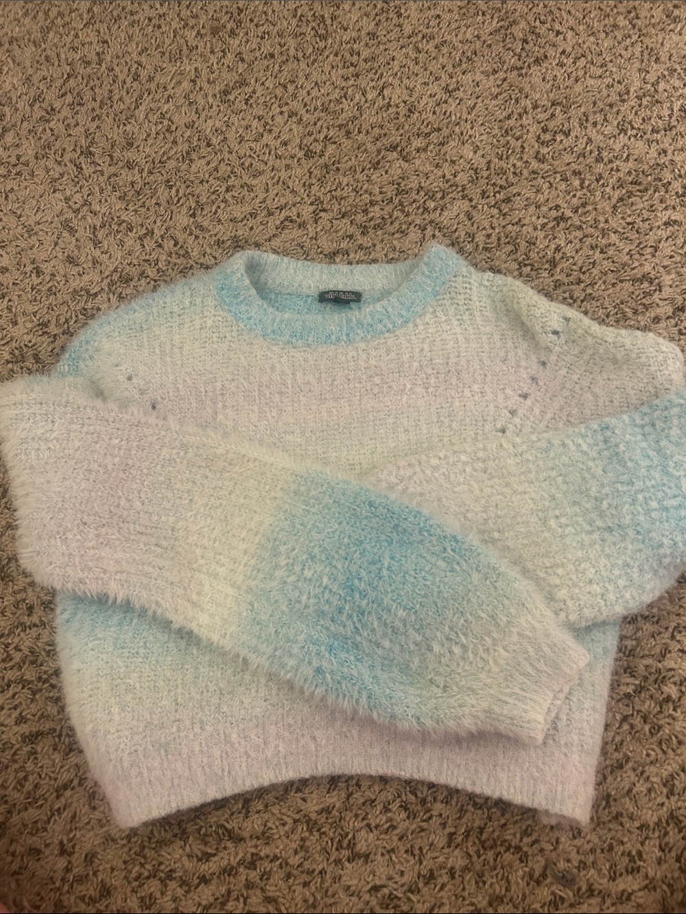 wild fable Pastel Blue and Cream Ombre Crewneck Sweater